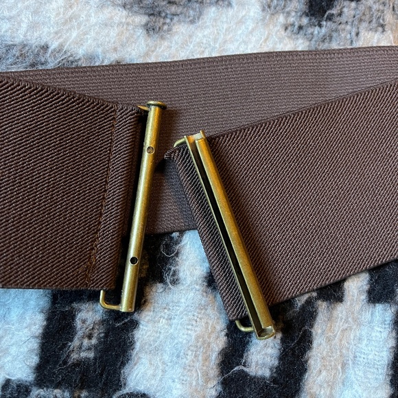 Retro-50s elastic waist belt, dark brown - Picture 4 of 5